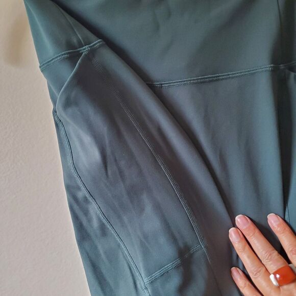 Girlfriend Collective Med Compressive Pocket Leggings Green #4024 - Picture 3 of 8